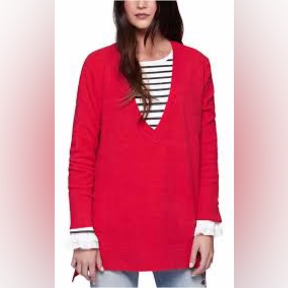 Sanctuary Hi Low Tunic Wool Oversize Sweater Red Size Medium